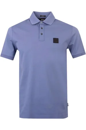 HUGO BOSS Top, Herre, Blå, L, Bomuld, Moderne Polo i Celeste Jersey