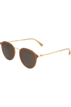 MYKITA Tilbehør, unisex, Gul, 47 MM, Moderne runde metal solbriller