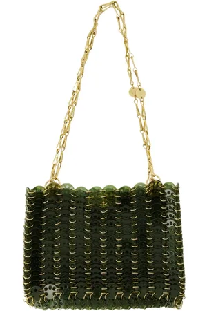 Paco rabanne Taske, Dame, Grøn, ONE SIZE, Uld, 1969 Grøn & Guld Akryl Stål