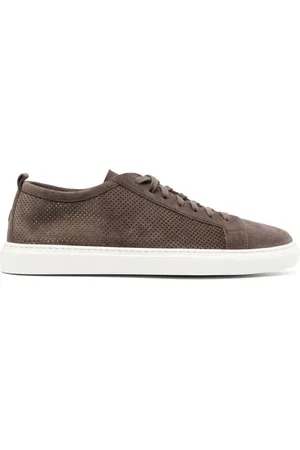 HENDERSON BARACCO Sko, Herre, Brun, 43 EU, Perforerede Ruskind Sneakers