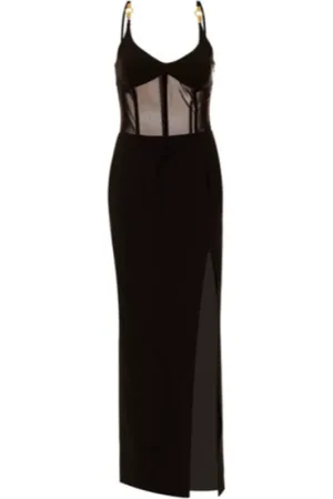 Roberto Cavalli Kjole, Dame, Sort, S, Sort Korset Lang Kjole