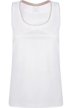 ELEVENTY Top, Dame, Hvid, S, Bomuld, Hvid Bomuld Top Fremstillet i Italien