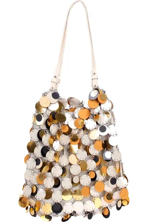Paco rabanne Taske, Dame, Flerfarvet, ONE SIZE, Uld, Paillet Skuldertaske med Ikoniske Paljetter