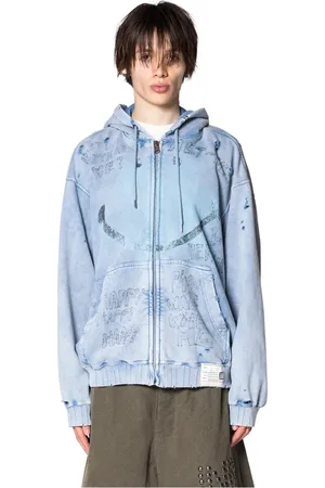 MIHARA YASUHIRO Sweathshirts & Hoodies, Herre, Blå, S, Bleg Blå Parka Jakke