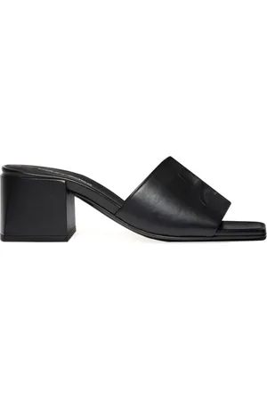 Courrèges Sko, Dame, Sort, 38 EU, Sorte Firkantede Sandaler med Åben Tå