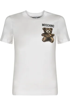 Moschino Top, Dame, Hvid, S, Uld, Stilfulde T-shirts og Polos