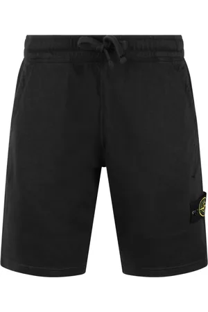 Stone Island Shorts, Herre, Sort, M, Bomuld, Bomuld Sweatshorts med Logo Badge
