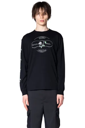 UNDERCOVER Top, Herre, Sort, 2XL, Sort Tee med Unikke Designelementer