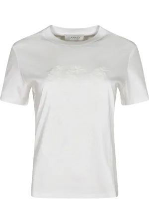 Lanvin Top, Dame, Hvid, L, Uld, Stilfulde T-shirts og Polos