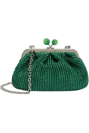 Max Mara Taske, Dame, Grøn, ONE SIZE, Uld, Rafia Effekt Lille Pasticcino Taske