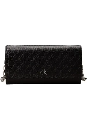 Calvin Klein Taske, Dame, Sort, ONE SIZE, Uld, Monogram Skuldertaske - Logo Metal