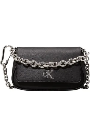 Calvin Klein Taske, Dame, Sort, ONE SIZE, Uld, Sort PU læder skuldertaske