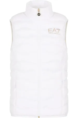EA7 Jakke, Dame, Hvid, S, Nylon, Quiltet Ærmeløs Nylon Sport Vest
