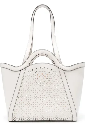 Coccinelle Taske, Dame, Hvid, ONE SIZE, Uld, Hvid Skuldertaske med Magnetisk Lukning