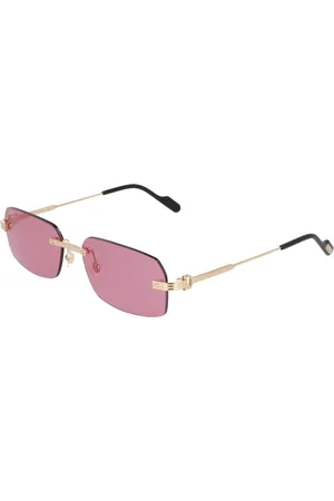 Cartier Tilbehør, unisex, Gul, 58 MM, Rektangulære metal solbriller Model 0271S