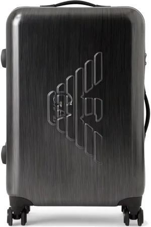 Emporio Armani Kuffert, Herre, Sort, ONE SIZE, Mellemkøn Trolley med Maxi Ørn Relief