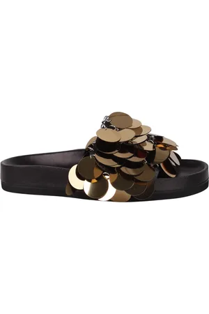 Paco rabanne Sko, Dame, Gul, 41 EU, Uld, Guld Paillet Slip-On Sandaler