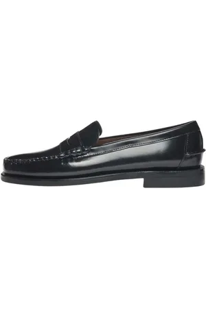 SEBAGO Sko, Herre, Sort, 41 1/2 EU, Læder, Klassiske Dan Læder Slip-On Loafers