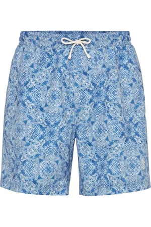 Brunello Cucinelli Badetøj, Herre, Blå, XL, Polyester, Polyester Badeshorts med Lommer