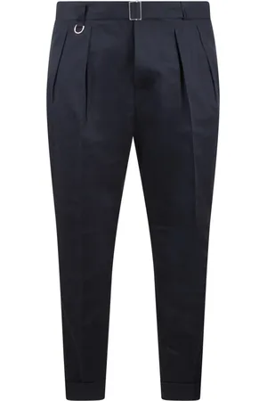 Paolo Pecora Bukser, Herre, Blå, M, Bomuld, Slim Fit Twill Chino Bæltebukser