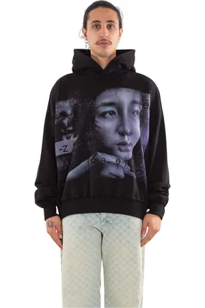 MISBHV Sweathshirts & Hoodies, Herre, Sort, M, Grafisk hættetrøje i sort