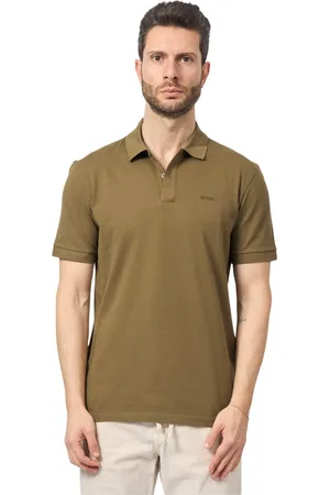 HUGO BOSS Top, Herre, Grøn, 3XL, Bomuld, Herre Polo Skjorte med Broderet Logo
