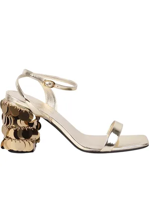 Paco rabanne Sko, Dame, Gul, 36 EU, Uld, Guld Paillet Hæle Sandaler