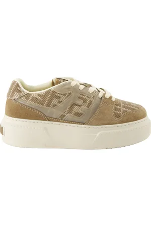 Fendi Sko, Dame, Brun, 37 1/2 EU, Denim, Brun Platform Denim Sneakers