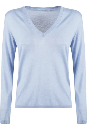 KANGRA CASHMERE Strik, Dame, Blå, M, Cashmere, Klar Blå Silke Cashmere Sweater