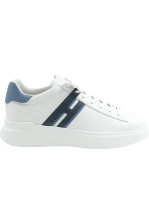 Hogan Sko, Herre, Hvid, 40 EU, Læder, Hvide Lædersneakers med H-Detalje