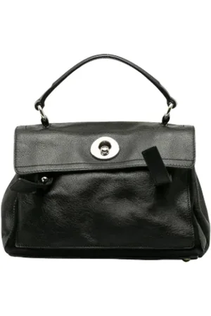Saint Laurent Pre-owned, Dame, Sort, ONE SIZE, Tyl, Pre-owned Laeder hndtasker