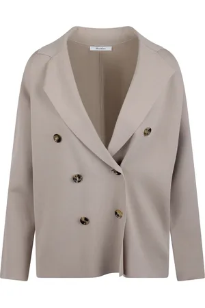 Max Mara Jakke, Dame, , L, Uld, Dobbeltbrystet Viskose Yarn Jakke