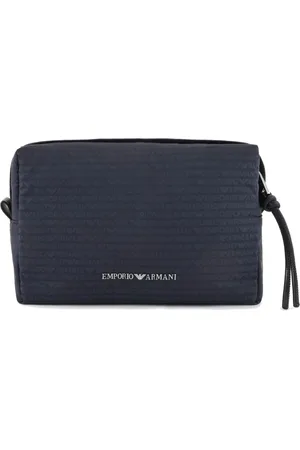 Emporio Armani Taske, Herre, Blå, ONE SIZE, Nylon, Nylon Jacquard Logo Pochette Blå