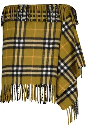 Burberry Nederdel, Dame, Grøn, S, Uld, Vintage Check Tørklæde Nederdel