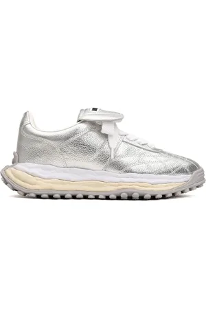 MIHARA YASUHIRO Sko, Herre, Grå, 39 EU, Læder, Sølv Læder Lav-Top Sneaker