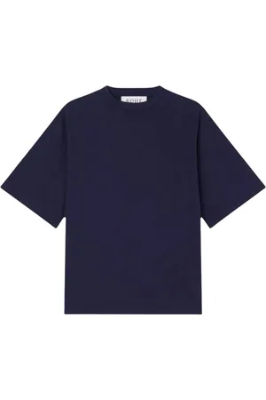 Rohe Top, Dame, Blå, M, Bomuld, Indigo Oversized Label T-Shirt