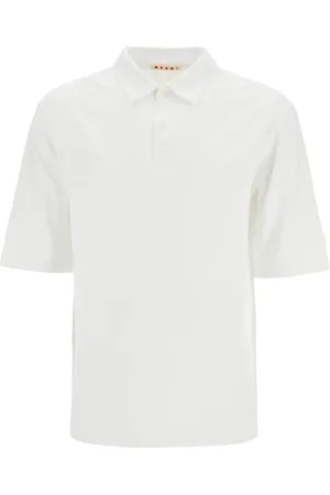 Marni Top, Herre, Hvid, L, Bomuld, Kompakt Jersey Polo Shirt