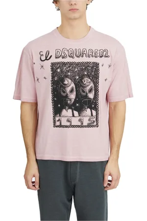 Dsquared2 Top, Herre, Lyserød, S, Bomuld, Bomuldstryk T-shirt