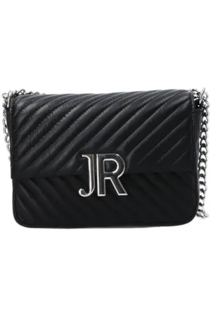 John Richmond Taske, Dame, Sort, ONE SIZE, Uld, Sort Skuldertaske med Sølvlogo