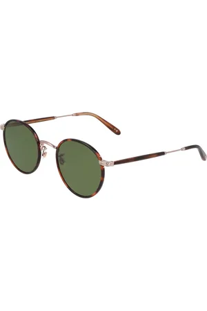 GARRETT LEIGHT Tilbehør, unisex, Brun, 49 MM, Runde Metal Solbriller Wilson Sun