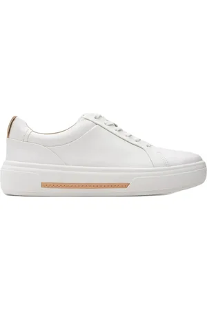 Clarks Sko, Dame, Hvid, 40 EU, Læder, Hvide damesneakers - Hollyhock Walk