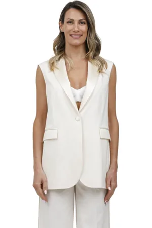 Circolo Jakke, Dame, Hvid, S, Bomuld, Let Jersey Bomuldsvest