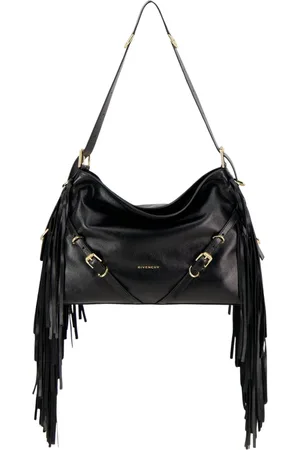Givenchy Taske, Dame, Sort, ONE SIZE, Uld, Frynse Medium Taske Forår-Sommer Kollektion