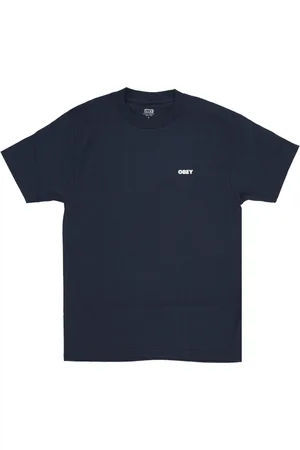 Obey Top, Herre, Blå, XL, Bomuld, Klassisk Navy Tee med Logo Print