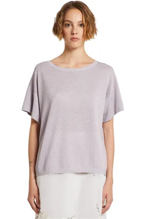 iBlues Bluser & Skjorter, Dame, Lilla, L, Polyester, Kortærmet Rund Hals Sweater