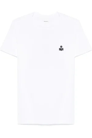 Isabel Marant Top, Herre, Hvid, M, Bomuld, Trykt Logo T-shirt Sort Hvid