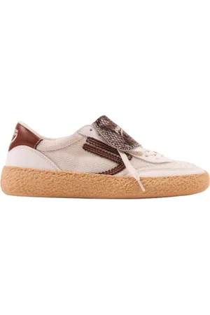 Puraai Sko, Dame, Hvid, 37 EU, Bomuld, Polly Tab Sneakers Hvid Brun