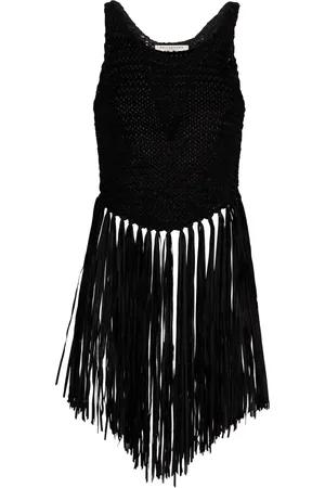 Serafini Top, Dame, Sort, S, Polyester, Strikket Frynset Top