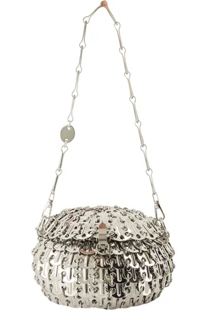 Paco rabanne Taske, Dame, Grå, ONE SIZE, Uld, Ikonisk Sphere 1969 Sølv Skuldertaske