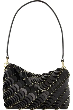 Paco rabanne Taske, Dame, Sort, ONE SIZE, Uld, Sort Læder Stilfuld Kvindetaske